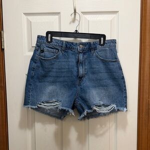 KanCan Blue Distressed Jean Shorts